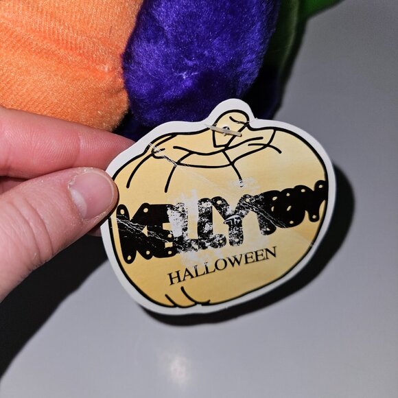 VTG Kellytoy Halloween Plush 9.5" Toy Dinosaur Pumpkin Green Purple Orange w/TAG - Picture 8 of 12